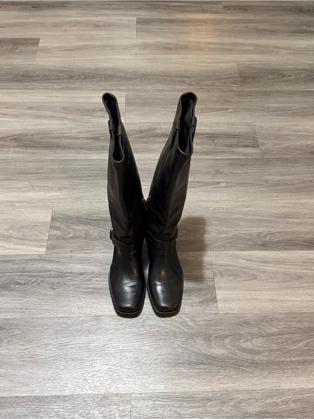 Sundance Brown Leather Knee-High Heeled Boots